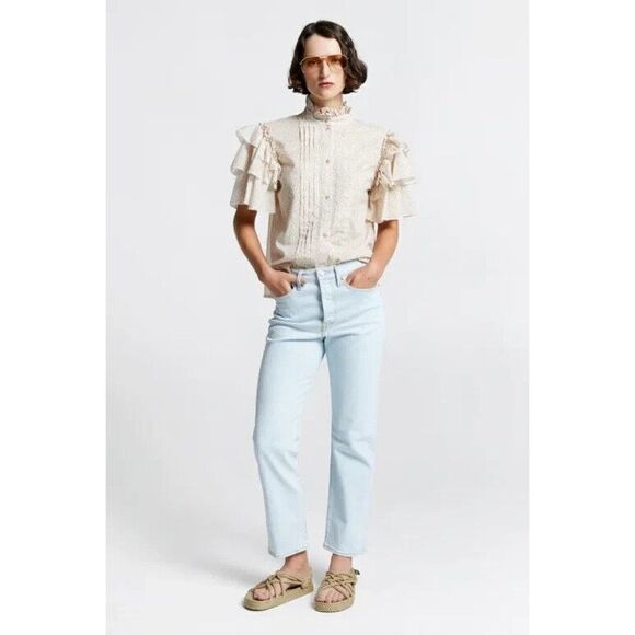 Levis Wedgie Straight Jeans Womens 29x28 Denim Light Wash High Rise 349640147 - Picture 1 of 6